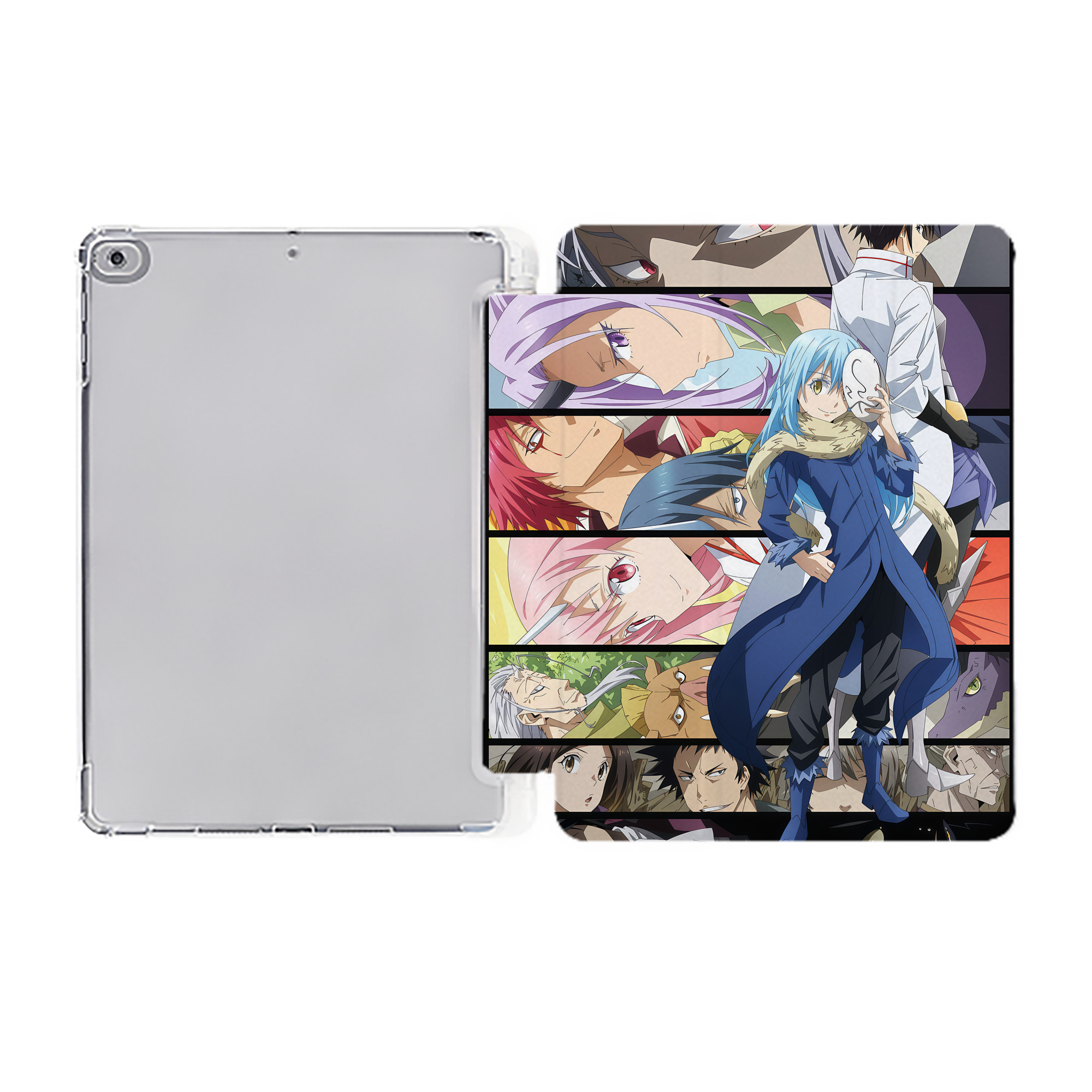 （画像用） 転スラ Regarding Reincarnated to Slime IPad ケース ペン収納付き 三つ折りスタンド PUレザー×シリコン 対応機種9.5/10.5/10.9インチ